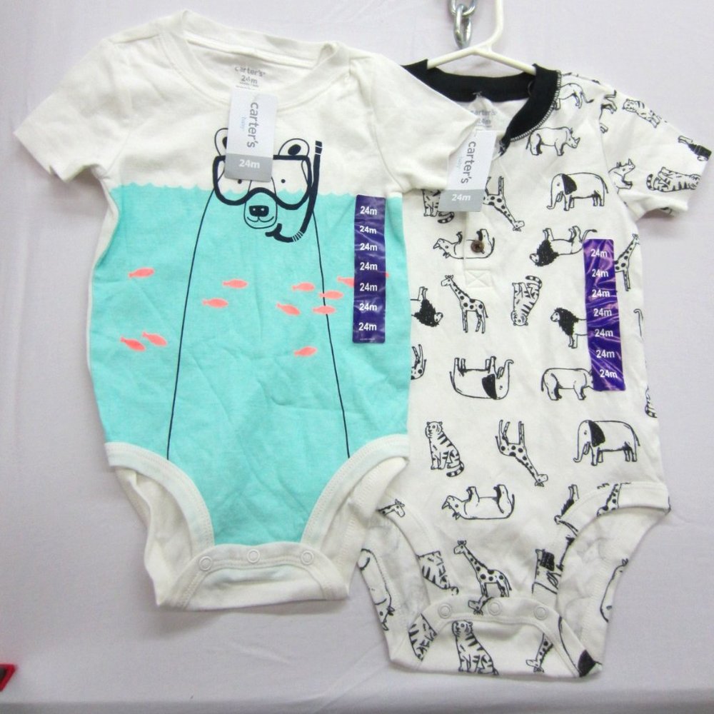 Carters One Piece Boys Animals Safari 24M NWT